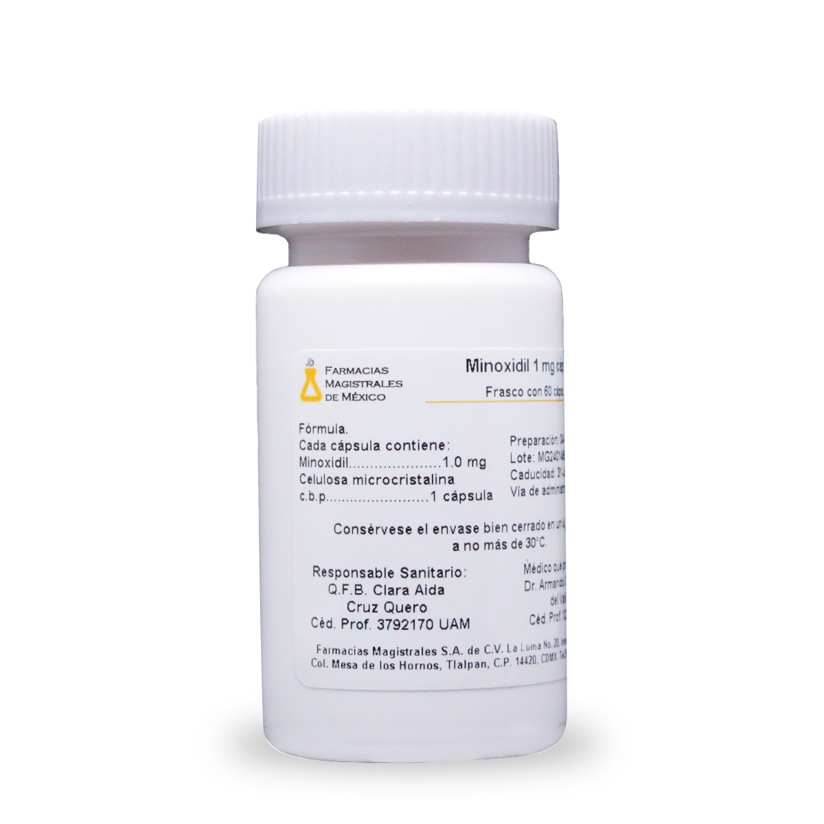 Minoxidil 1.0 mg, 60 caps.