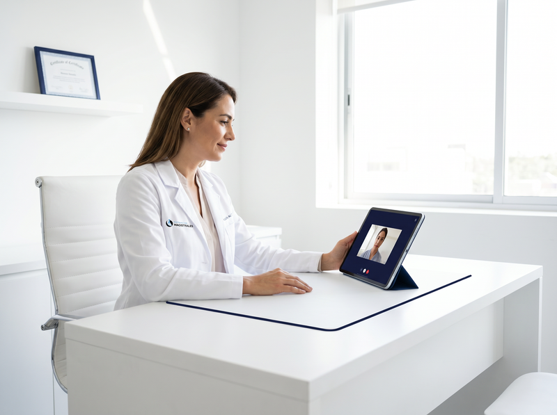 Paciente en videoconsulta médica