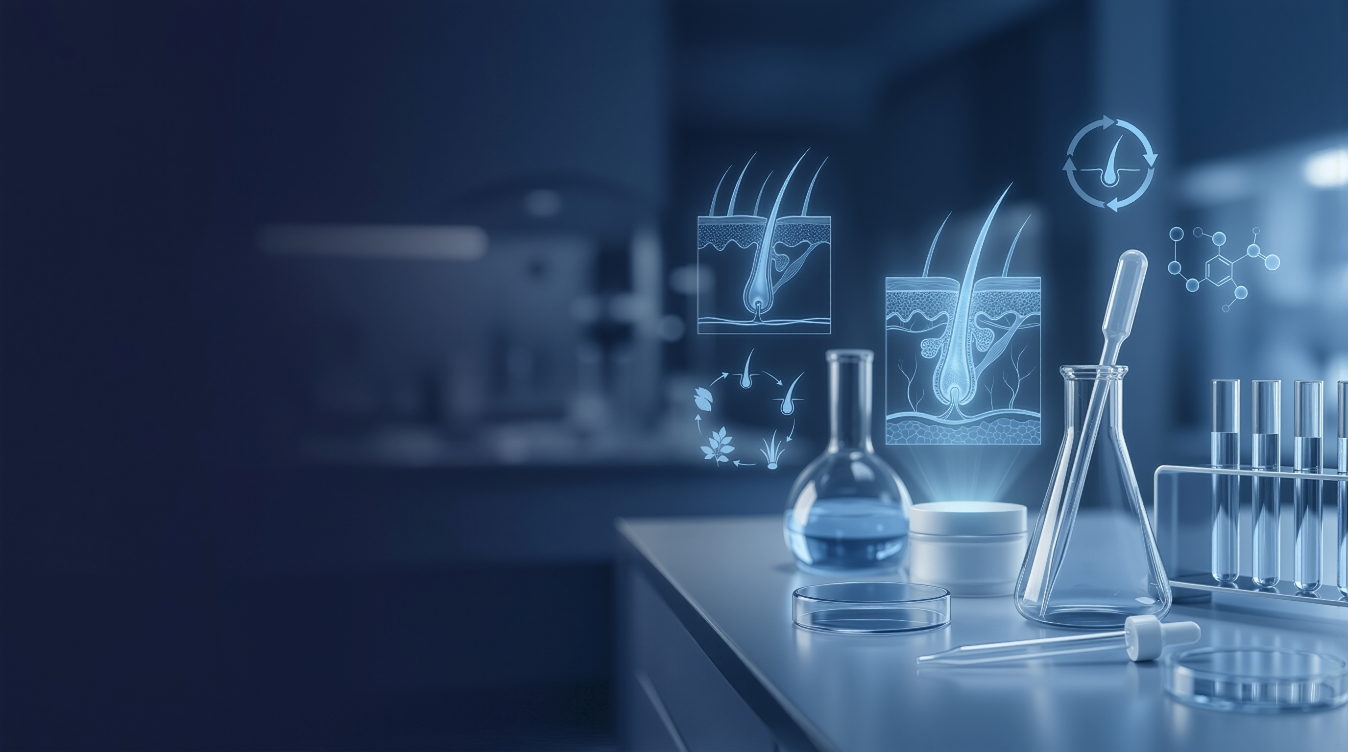Soluciones magistrales para salud capilar desarrolladas en laboratorio farmacéutico especializado.