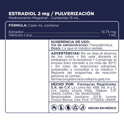 Estradiol 2 mg/pulverización – Medicamento Magistral – 15 mL