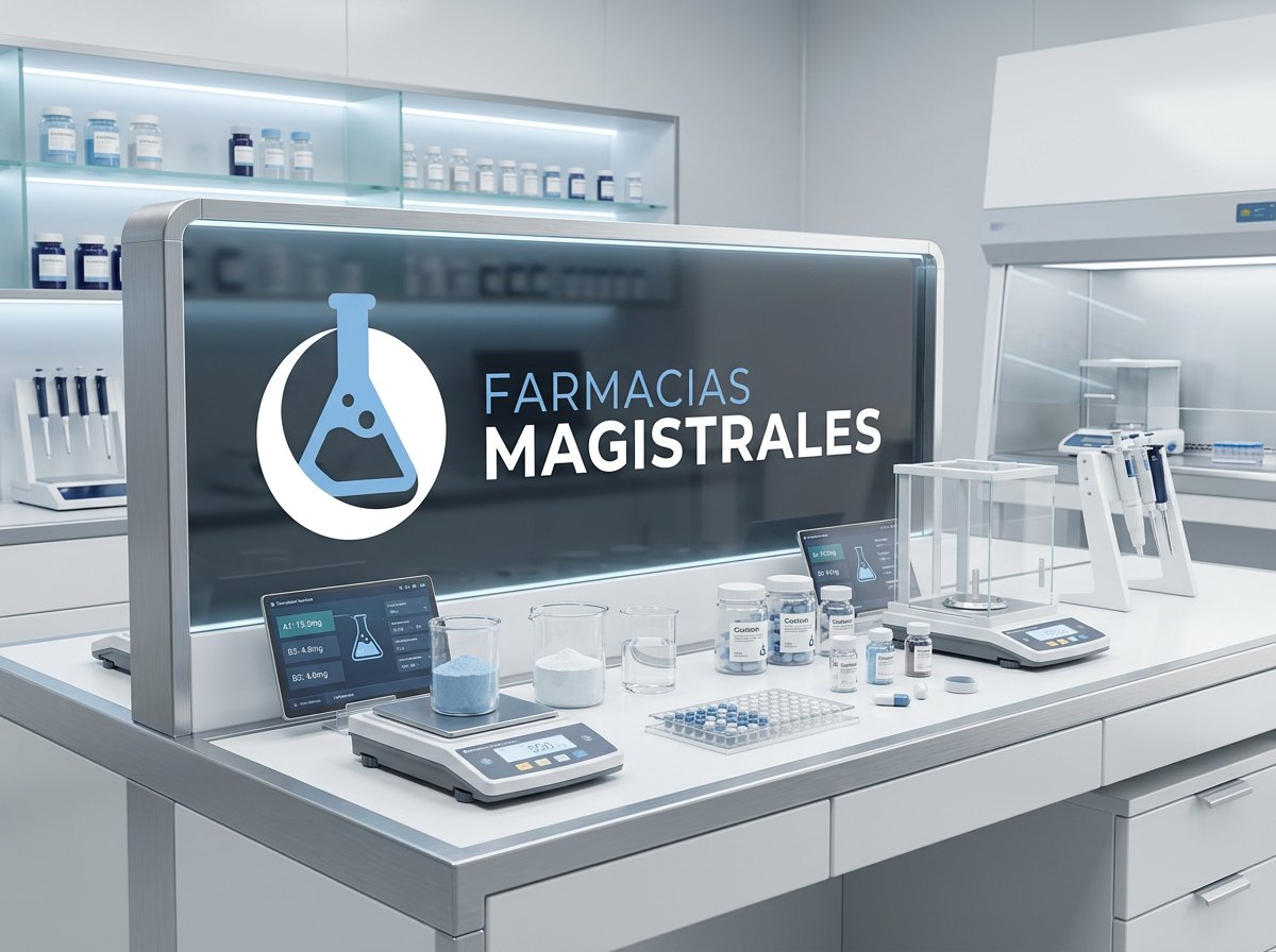 Laboratorio farmacéutico futurista de Farmacias Magistrales para el desarrollo de fórmulas personalizadas bajo procesos controlados.