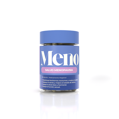 Suplemento MENO Salud Menopausia de Aurah Pharma para apoyo hormonal femenino y bienestar durante la menopausia