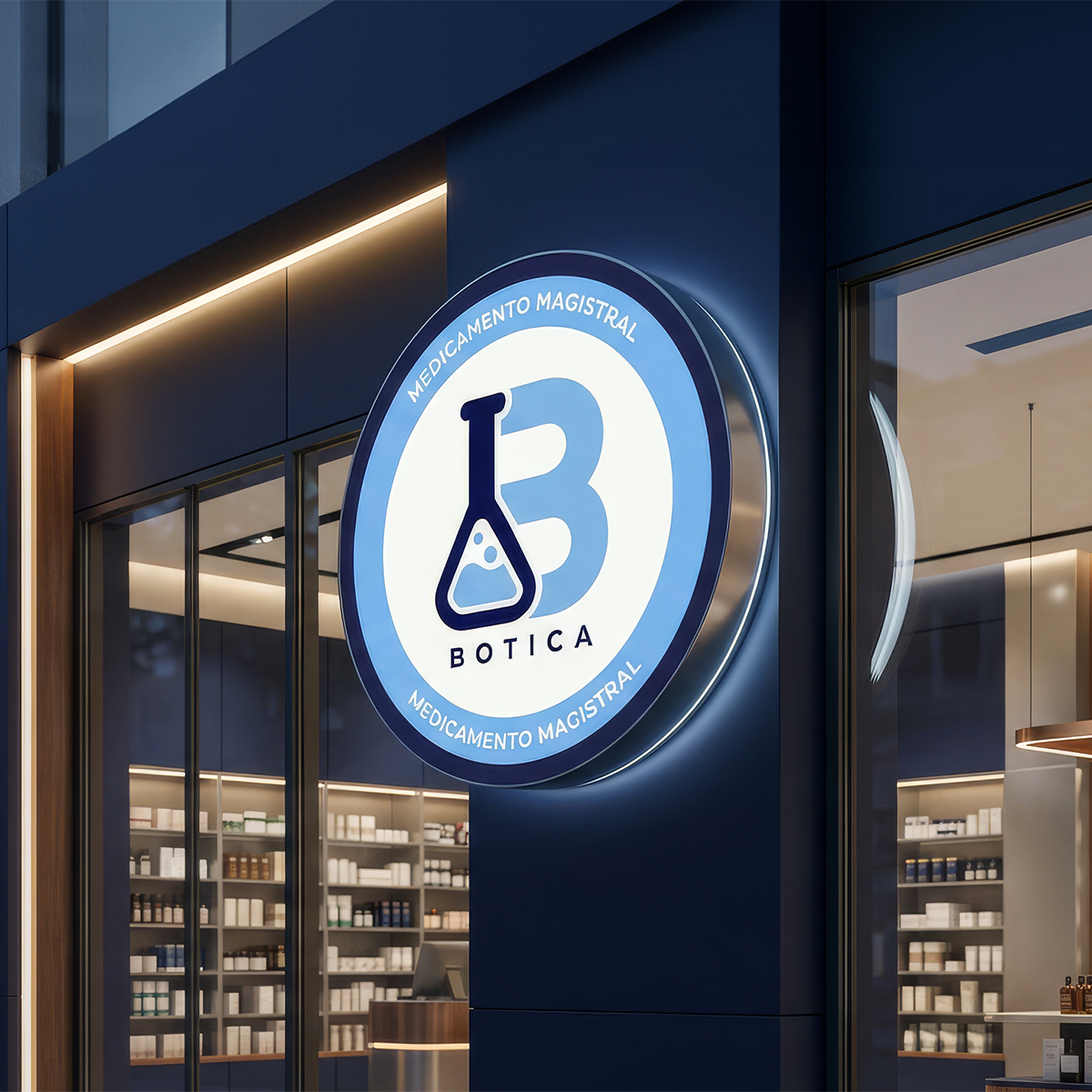 Concepto premium de botica farmacéutica especializada, diseñada para franquicia con respaldo profesional, productos magistrales y enfoque comercial.