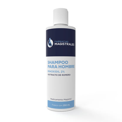 Shampoo para hombre con minoxidil 2 por ciento y extracto de romero de Farmacias Magistrales