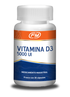 Vitamina D3 5000 UI, 30 caps.
