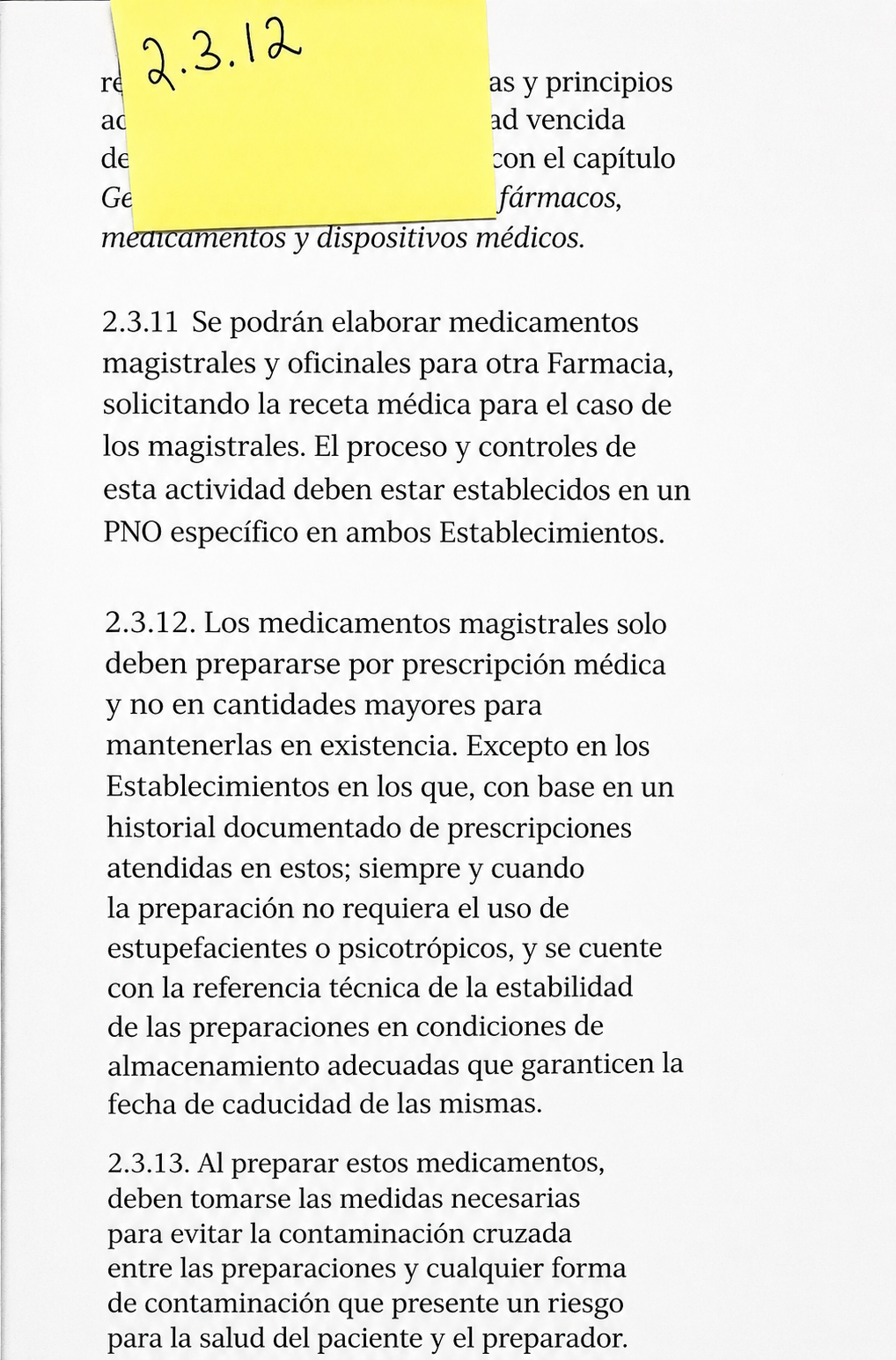 Referencia de Farmacopea de los Estados Unidos Mexicanos sobre medicamentos magistrales y oficinales