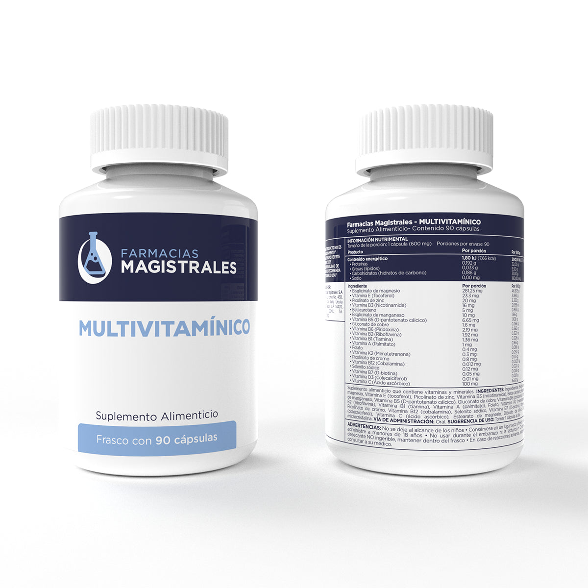 MULTIVITAMÍNICO con Vitaminas A, B, C, D3 y Zinc | 90 cápsulas | Farmacias Magistrales - Image 3