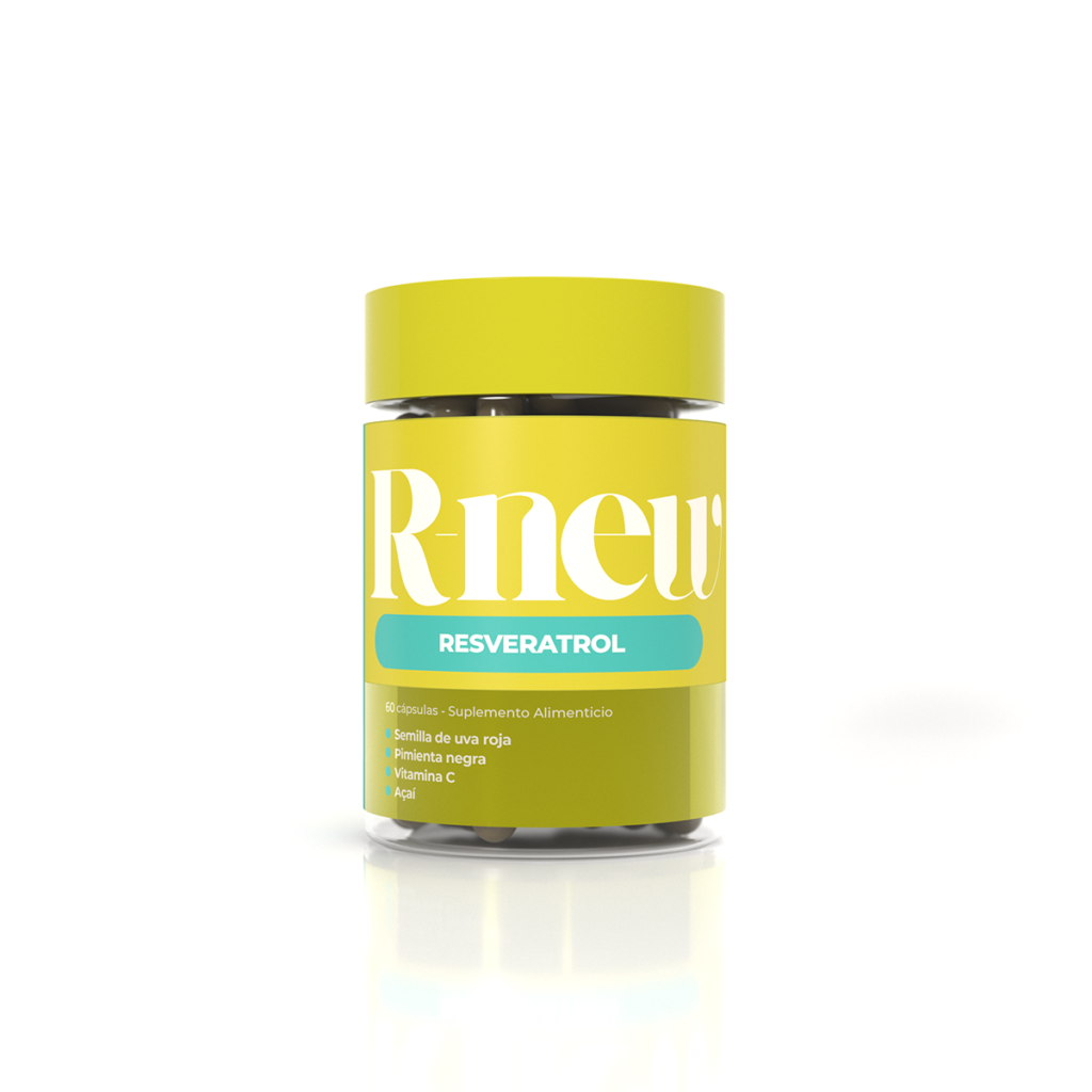 R-NEW | 60 cápsulas | Resveratrol y antioxidantes para bienestar celular | Aurah Pharma